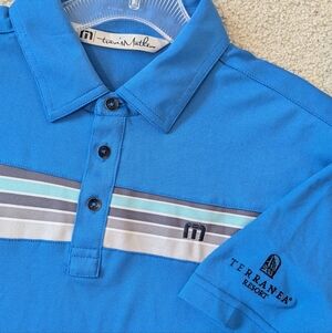 Travis Mathew Men's Performance Striped Short Sleeve Golf Polo Sz L